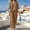 Khaki, variant on Sevevn Women's Fall Cotton-Linen Two-Piece Outfit, Relaxed-Fit Round-Neck Top with Elastic-Waist Wide-Leg Pants for Casual Everyday Wear