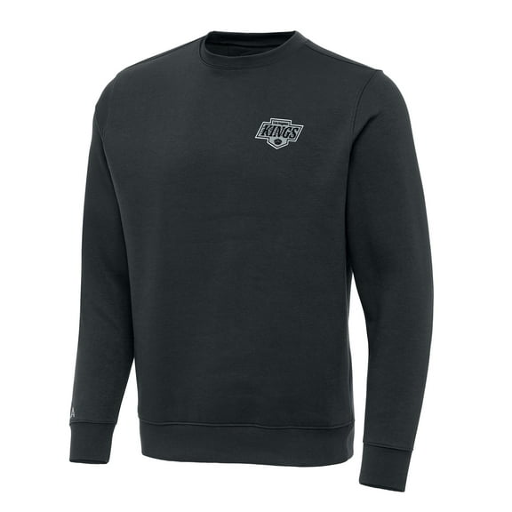 Men's Antigua Charcoal Los Angeles Kings Victory Crewneck Pullover Sweatshirt