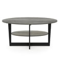 thumbnail image 3 of Pemberly Row Engineered Wood Oval Coffee Table in French Oak Gray/Black, 3 of 6