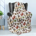 thumbnail image 4 of Anchor Soft Flannel Fleece Throw Blanket, Sea Shell Coral Crab and Anchor with Ribbon and Rope Vintage Aquatic Composition, Cozy Plush for Indoor and Outdoor Use, 50" x 60", Multicolor, by Ambesonne, 4 of 5