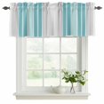 thumbnail image 2 of Turquoise Aqua Stripes Valances for Windows, Decorative Rod Pocket Window Valance Curtains, Modern Minimalist Abstract Lines Short Curtain Drapes for Kitchen/Living Room, 2 Panels, 60" W x 18" L, 2 of 8