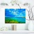 thumbnail image 1 of Picturesque Green Blue Seashore - Modern Seascape Canvas Artwork, 1 of 3
