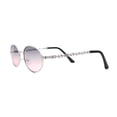 thumbnail image 3 of Oval Round Hipster Retro Metal Rim Luxury Pimp Sunglasses Silver - Black Pink, 3 of 4
