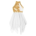 thumbnail image 3 of RUNQHUI Robe de Danse Sans Manches Asymétrique pour Filles, Costume Moderne Contemporain Blanc 16, 3 of 5