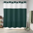 thumbnail image 6 of No Hook Shower Curtain, Pure Dark Green Shower Curtains for Bathroom with See Through Top Window, Simple Solid Color Waterproof & Washable Bath Curtain Standard 72"x72", 6 of 9