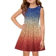 thumbnail image 2 of CCRFTGI 4th of July Dresses for Kids Girls Size 10-12 Cute American Flag Sequins Print A-Line Dress Party Patriotic Sleeveless Girls Clothes Red White and Blue Summer Dresses Beige 7-8 Years, 2 of 8