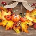 thumbnail image 4 of Guirlande de Citrouilles et Feuilles d'Érable Simulées d'Automne, Baies Rouges, Mariage, Décoration Murale pour la Maison, Fournitures Festives, Accessoire Photo pour l'Halloween, Noël, Action de Grâce, Décoration de Porte, Linteau, Fenêtre, 4 of 9