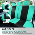 thumbnail image 6 of FH Group Universal Fit 3 Rows Flat Cloth Car Seat Covers for Auto Trucks SUV, Split Benches - 7 Seaters Mint, 6 of 9