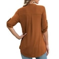 thumbnail image 3 of VERABENDI Women's Tops Plus Size 3/4 Length Long Sleeve Shirts Dressy Casual V Neck Tunic Blouses (M-4XL), 3 of 8