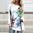 thumbnail image 1 of Pntutb Mujeres Mangas Largas Camisas Casuales Impresión de Navidad Cuello Redondo Pullover Túnica tops Pntutb Pntutb-583, 1 of 5