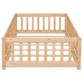 thumbnail image 4 of Miniyam Twin Size Toddler Floor Bed with Fence, Natural, 4 of 8