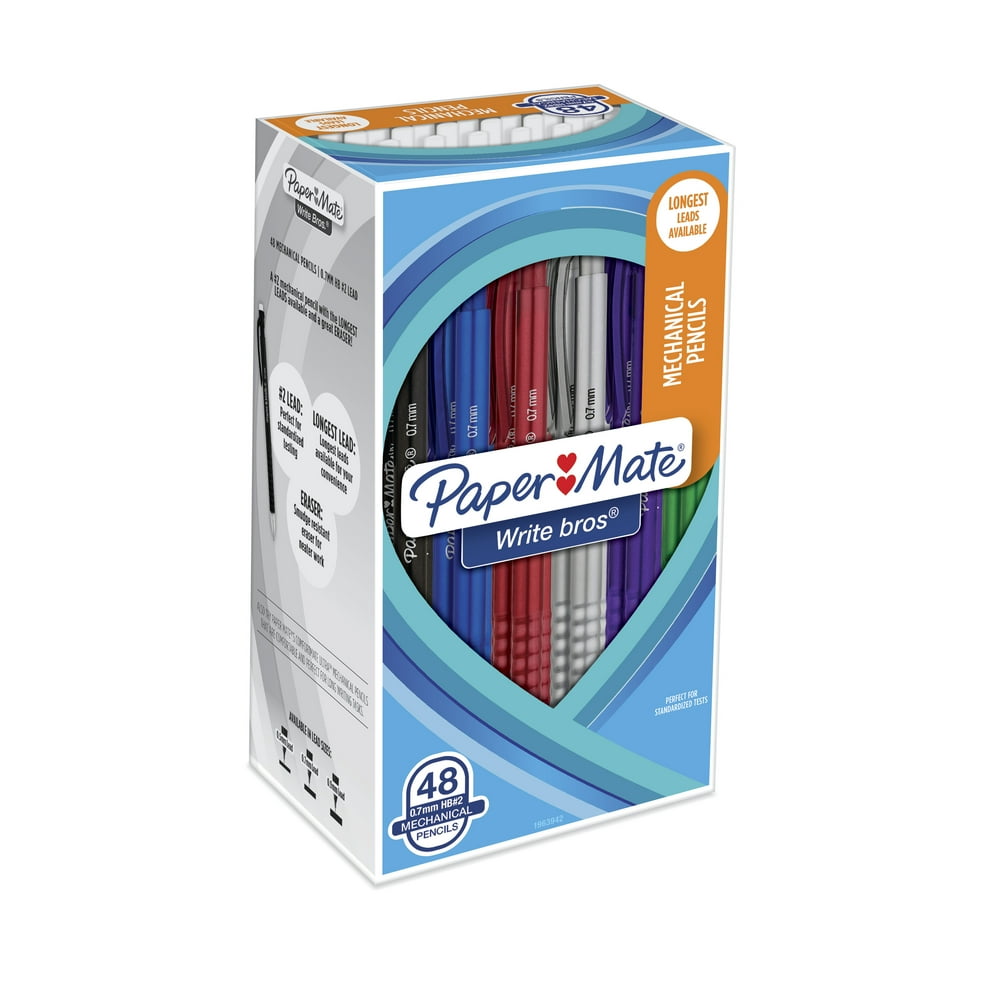 Paper Mate Write Bros. Mechanical Pencils, 0.7mm, HB 2, Assorted