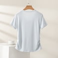 thumbnail image 6 of hlysgo Womens Comfy Lightweight Shirt Running Workout Swim Basic Short Sleeve Crewneck Sun T-Shirt Blue,XL, 6 of 6