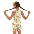 thumbnail image 2 of Psesaysky Hawaii Capybara Pineapple Girls Tankini Swimsuit 2 Piece Bathing Suits for Girls Plumeria Print Round Neck Swim Tank Top and Drawstring Bottoms for 6-15Y, 2 of 7