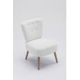 thumbnail image 4 of Teddy Fabric Button Accent Slipper Chair, Accent Armless Chair with Wooden Legs,Wooden Frame, Upholstered Slipper Chair For Dining Room, Living Room, Bedroom,White, 4 of 8