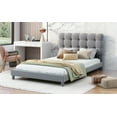 thumbnail image 6 of DreamBuck Twin Size Upholstered Bed with Soft Headboard, Platform Bed with Upholstered Headboard, Wood Bed Frame with Slats Support, Twin Bed Frames for , Girls, No Box Spring Needed, Gray, 6 of 9