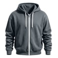 thumbnail image 4 of Byworldtasic Plus Size Hoodies for Men Hooded Sweatshirt Basic Zip-Up Jersey Jacket Long Sleeve Top with Pockets, 4 of 5