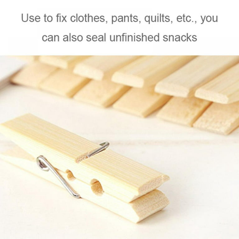 Clothes Pins, Bamboo Wooden Clothespins Wood Clips, Small Close