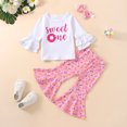 thumbnail image 2 of Okbabeha Baby Girl First Birthday Outfit Sweet One Long Sleeve Shirt Top+Long Pants+Headband Set 1st Birthday Clothes 3Pcs, 2 of 7