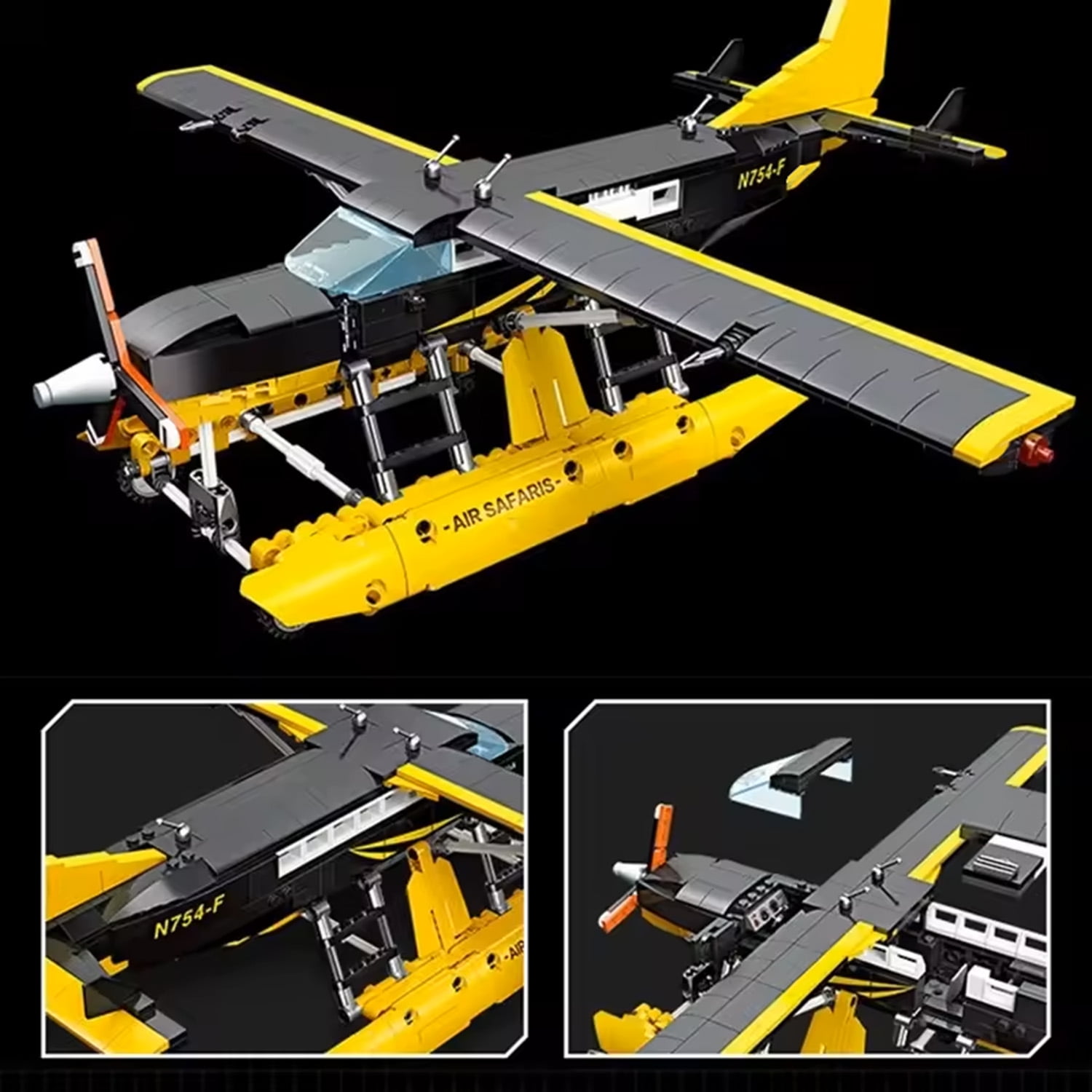 GZBrick Aircraft Building Sets Compatible with Lego Cessna 208 Model Kit for Adults Boys 739PCS