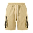 thumbnail image 3 of Men's Cargo Shorts Techwear Streetwear Casual Relaxed Fit Summer Tactical Shorts with Elastic Waist Drawstring and Buckle Pockets, 3 of 8