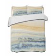 thumbnail image 2 of Quilts Full Size, Yellow Blue Ombre Soft Comforter Bedding Set for Bed, Abstract Modern Art Fluid Striped Lightweight Quilted Bedspread with Pillow Cover(2 Pieces) for All Season, 78x90 Inch, 2 of 6