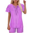thumbnail image 2 of Ensembles de Pyjama pour Femmes 2 Pcs, Mode Décontractée pour Femmes Manches en Dentelle Imprimée Haut Décontracté Pantalon Ensemble de Pyjama, 2 of 6