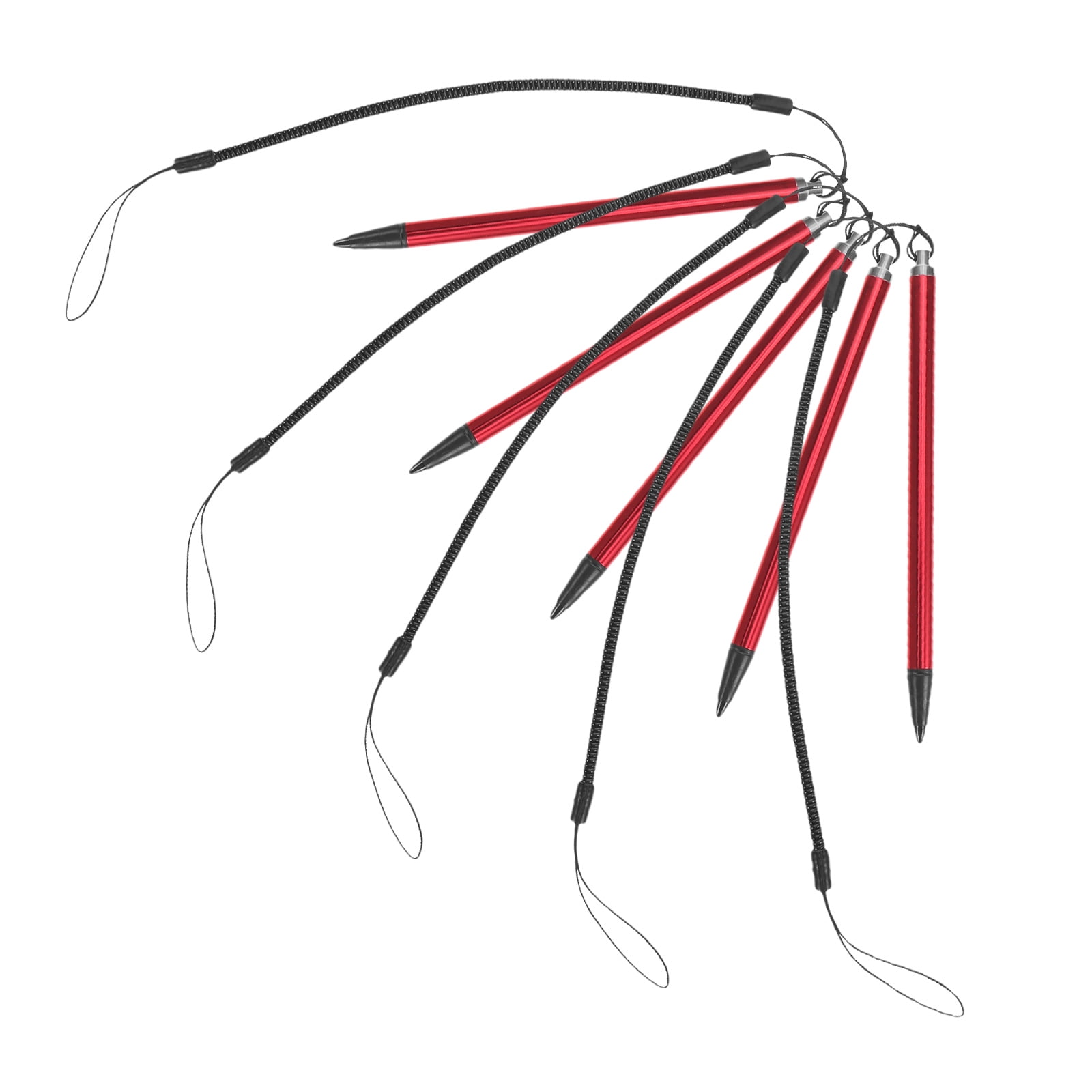 ETHZZLE 5Pcs Red Resistive Stylus Pen with Rope Smooth Precision for Tablet and Phone Touchscreen