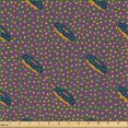 thumbnail image 2 of Ambesonne Orange Fabric by the Yard Upholstery, Cartoon Donut Silhouettes, 5 Yards, Pale Eggplant and Indigo, 2 of 5
