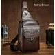 thumbnail image 2 of BULLCAPTAIN Mochila Cruzada de Cuero para Hombre Sling Bolso de Pecho para Viajes de Senderismo, 2 of 10