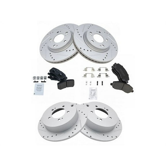 Rear Brake Pad and Rotor Kit - Compatible with 2007 - 2012 Mitsubishi Outlander SE 2008 2009 2010 2011