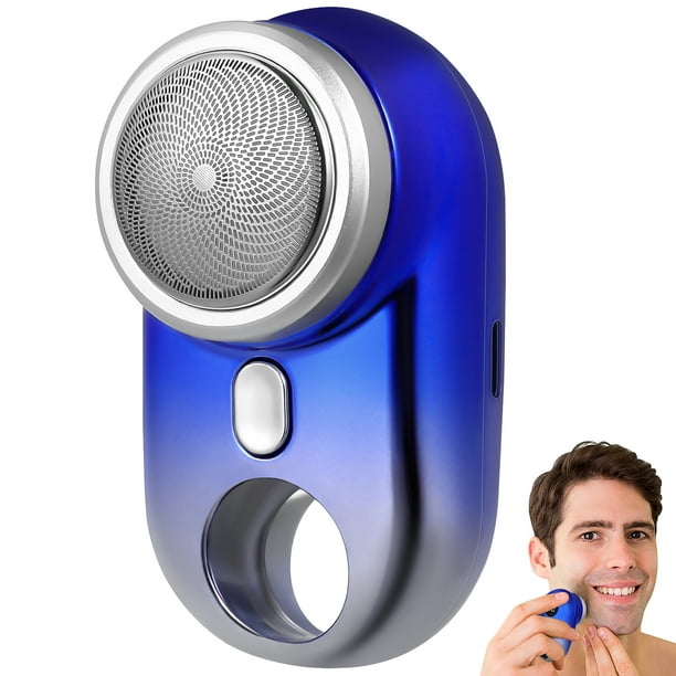 FELTECHELECTR Afeitadora eléctrica portátil, mini afeitadora recargable, ideal para casa, coche y viajes (azul degradado).