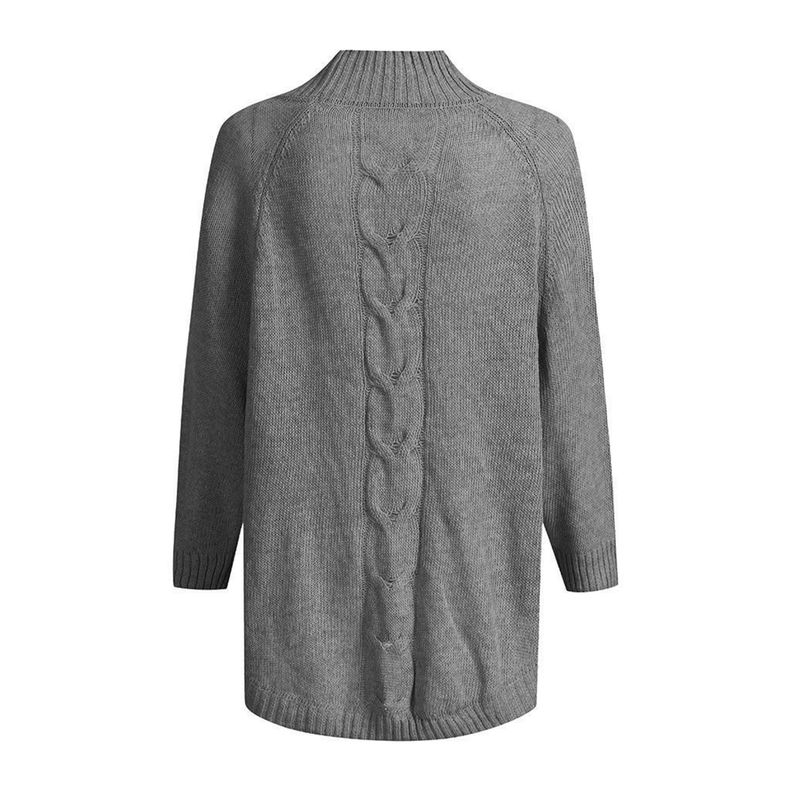Wreesh Women s Casual Long Sleeve Half High Collar Bat Sleeve All Match Sweater