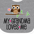 thumbnail image 4 of Inktastic Grandma Loves Me Girls Owl Girls Baby Bib, 4 of 4