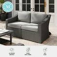 thumbnail image 5 of Martha Stewart Indoor-Outdoor Modular Patio Loveseat in Gray Rattan Wicker with Gray All-Weather Cushions, 5 of 12