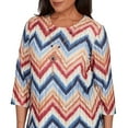 thumbnail image 4 of Alfred Dunner Womens Petite Textured Knit Chevron Top With Necklace, 4 of 4