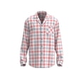 thumbnail image 1 of Chemise en Flanelle pour Hommes Douce et Ajustée Automne Hiver Livraison Gratuite, Taille p-TG, Coton Tissé à Carreaux Rouges Brossés, 1 of 1