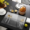 thumbnail image 3 of Grey Ombre Placemats Set of 12, Modern Abstract Art Ocean Oil Painting Placemats for Dining Table, Place Mats for Kitchen Tabletop, Waterproof Wipeable Dining Table Mats Set, 3 of 9