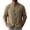 Army Green, variant on HOOMEUMY Mens Linen Mix Mandarin Collar Half Sleeve Shirt With Buttons Casual Breathable Tops For Vacation And Daily Wear Khaki