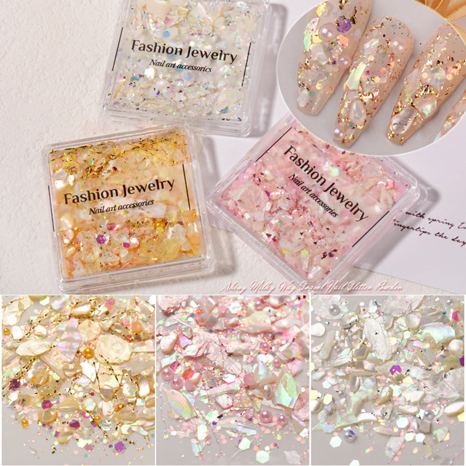 Anvazise 1 Box Nail Sequins UltraThin Shiny Visual Effect Vivid Colors