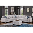 thumbnail image 3 of Devion Furniture Solid Print Linen Sectional Sofa with Console and Ottoman, Light Gray, 3 of 10