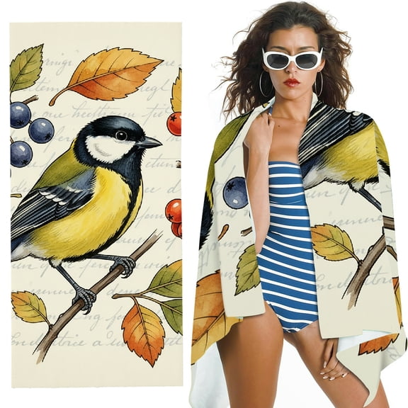 RKSupls Quick Dry Sand-Free Large Pool Beach Towel
- Flowers and Birds Print, Ultra-Soft Microfiber for Bathroom, beach, Soft Super Absorbent- 30x60 in
