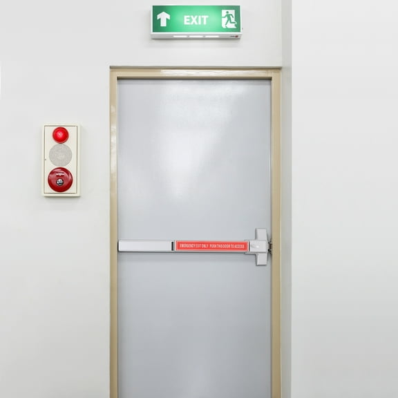 Commercial Door Push Bar Panic Exit Device Lock Fire Emergency Lock Heavy Duty Silver for Hotels, Airports