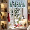 thumbnail image 3 of Snowman Christmas Tree Valances for Windows, 42 x 18in, Snowflake Scarf Hat Xmas Winter Blue Rod Pocket Kitchen Valance Curtain Light Filtering Window Treatments for Living Room Bedroom, 1 Panel, 3 of 7