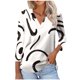 thumbnail image 2 of Fiudx Liquidación de Ahorros de Verano Blusa Informal de Manga 3/4 con Botones y Estampado de Cuello para Mujer, 2 of 5