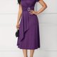 thumbnail image 1 of Elegante Vestido Ajustado Con Diamantes De Imitación, Dobladillo Asimétrico Con Lazo En La Cintura Para Fiestas Y Banquetes, Ropa De Mujer, 1 of 4