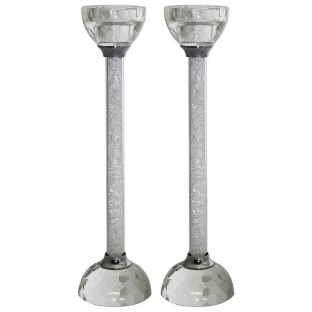 Candlesticks Crystal Crushed Glass