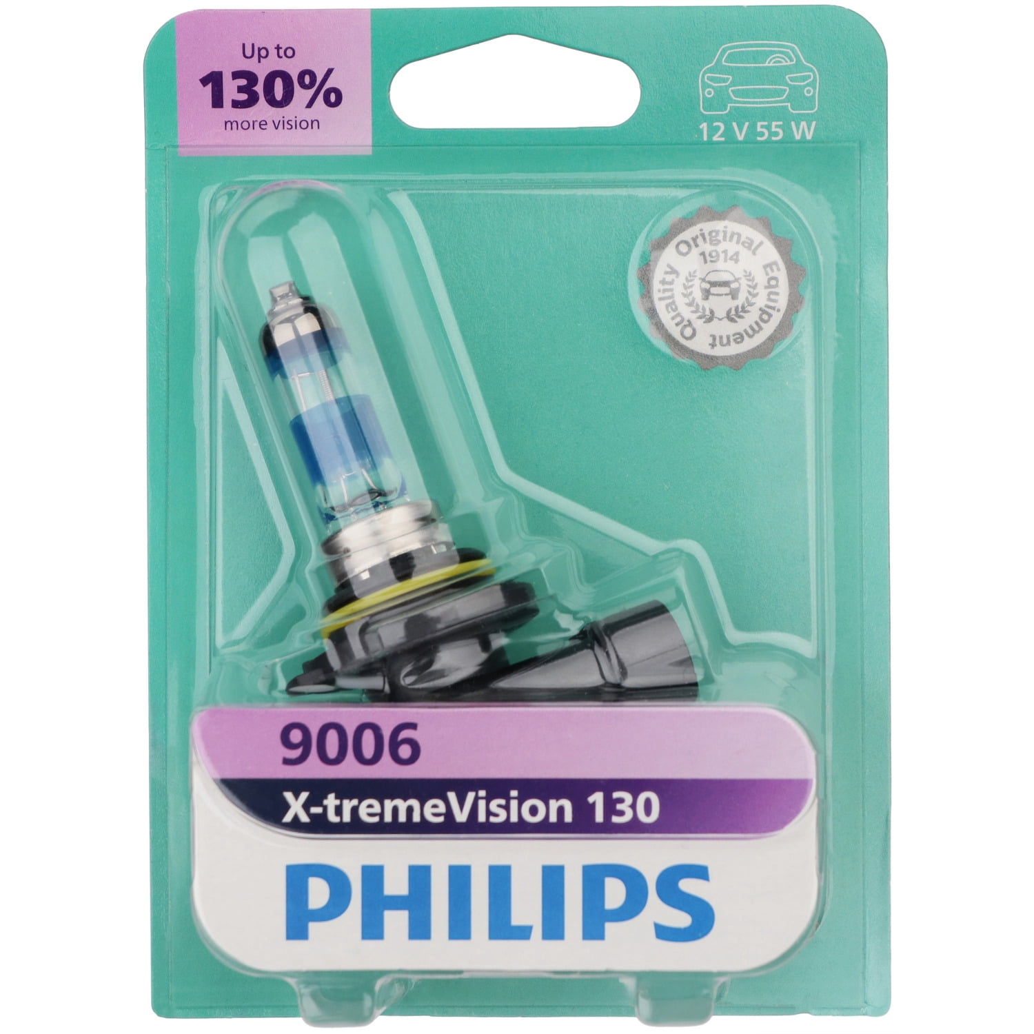 Philips X-tremeVision 130 9006 Halogen Headlight Bulb, 1 pack, Fits Select Vehicles