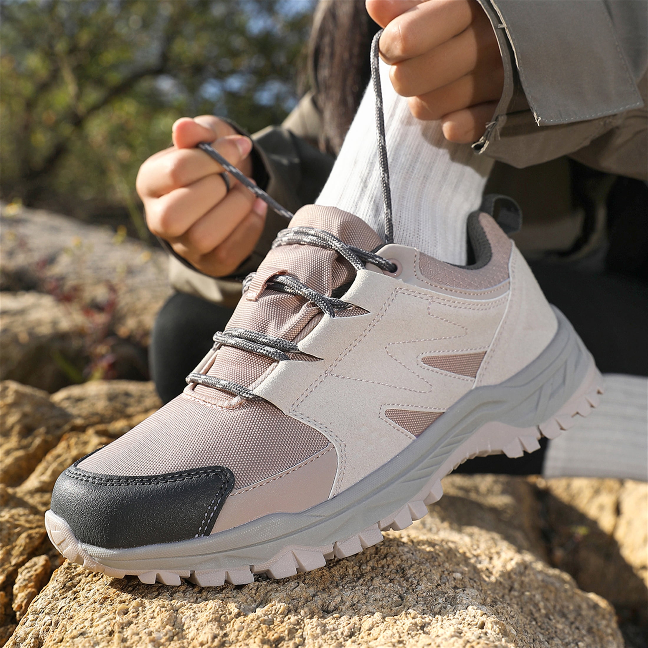 YOURDIARY Womens Mens Hiking Shoes Comfortable Breathable Lightweight Outdoor Sneakers
