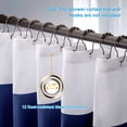 thumbnail image 3 of Navy Blue Shower Curtain Stripes, 72" W x 72" H Blue and White Shower Curtain, Fabric Shower Curtain for Bathroom, with 2 Heavy Stones, 3 of 6